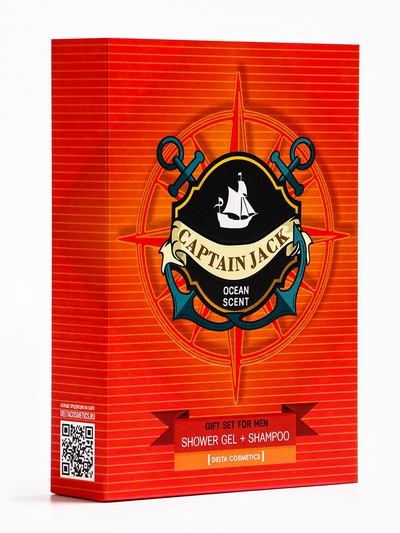 Подарочный набор мужской Captain Jack Ocean Scent, гель для душа 250 мл, шампунь 250 мл