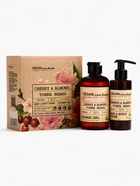 Подарочный набор женский VEGAN.Love.Studio, гель для душа, крем-лосьон, парфюмированный, вишня, миндаль, бобы тонка - Фото 1