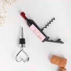 УЦЕНКА Подарок гостям "Спасибо, что вы с нами", штопор-бутылка и пробка,12,3 х 19,9 см - Фото 4