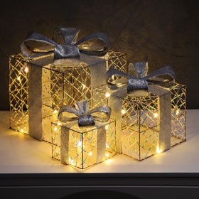 {{photo.Alt || photo.Description || 'УЦЕНКА Фигура световая «Подарки», 20×15×10 см, 35LED, ААх2 (не в компл.), Т/БЕЛЫЙ'}}