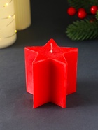 Свеча "Большая звезда" 70*70*70 мм, красная - фото 809263363