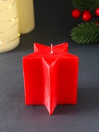 Свеча "Большая звезда" 70*70*70 мм, красная - фото 809263364