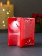 Свеча новогодняя «Большая звезда», 70×70×70 мм, красная - фото 59847136