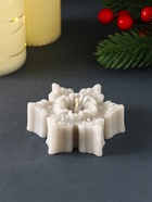 Свеча новогодняя «Звездочка ажурная», 75?70?25 мм, серебро (комплект 2 шт) - фото 58176239