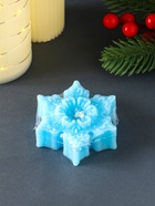 Свеча новогодняя «Звездочка ажурная», 75×70×25 мм, голубая - Фото 4