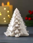 Свеча "Ель пушистая" 80х80х90 мм, серебро - фото 809305382