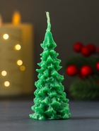 Свеча новогодняя «Ель», 80×40 мм, зелёная - Фото 3