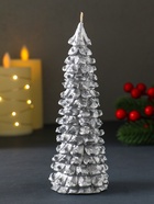 Свеча новогодняя «Ель большая», 160×60 мм лак, серебро - Фото 2