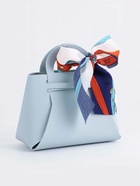 Кожанная подарочная сумочка для бижутерии и сувениров, голубая с бантом (лента), 13×12×5.5 см (50 шт) - фото 809263449