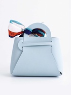 Кожанная подарочная сумочка для бижутерии и сувениров, голубая с бантом (лента), 13×12×5.5 см (50 шт) - фото 809263451