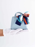 Кожанная подарочная сумочка для бижутерии и сувениров, голубая с бантом (лента), 13×12×5.5 см (50 шт) - фото 809286248