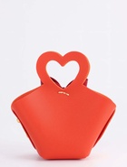 Кожанная подарочная сумочка для бижутерии и сувениров, оранжевая с бантом, 10.5×5×6 см (20 шт) - фото 809263633