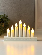 Светодиодная свеча LED RISALUX «Рождественская горка», новогодний ночник, 3×AAA, белый, 23.7×5×15 см - Фото 1