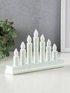 Светодиодная свеча LED RISALUX «Рождественская горка», новогодний ночник, 3×AAA, белый, 23.7×5×15 см - Фото 3