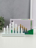 Светодиодная свеча LED RISALUX «Рождественская горка», новогодний ночник, 3×AAA, белый, 23.7×5×15 см - фото 809263659