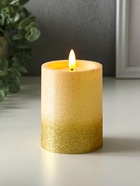 Светодиодная свеча LED RISALUX «Блёстки», ночник, 3×AAA, золото, 7.5×7.5×10 см - Фото 1