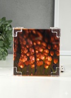 Фигурка-зеркало светящаяся RISALUX «Бесконечные тюльпаны», 3D акрил, 20 цветков, в подарочном пакете, 12×12×12 см - Фото 1