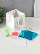 Фигурка-зеркало светящаяся RISALUX «Бесконечные тюльпаны», 3D акрил, 20 цветков, в подарочном пакете, 12×12×12 см - Фото 4