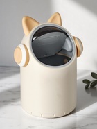 Ведро для мусора сенсорное настольное SAVANNA, 2 л, в ушах и наушниках, бежевое - Фото 10