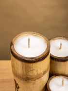 Свеча в бамбуке тройная «Экзотика», 13×15×30 см, 100 мл, бежевая - фото 809305419