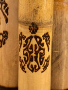 Свеча в бамбуке тройная «Экзотика», 13×15×30 см, 100 мл, бежевая - фото 809305420