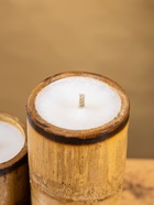 Свеча в бамбуке тройная «Руны», 13×14×30 см, 100 мл, бежевая - фото 809305425