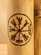 Свеча в бамбуке тройная «Руны», 13×14×30 см, 100 мл, бежевая - фото 809305426