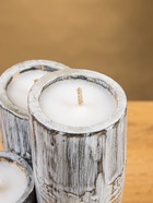 Свеча в бамбуке тройная, 15×13×30 см, 100 мл, серая - фото 809305431