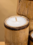 Свеча в бамбуке двойная «Звезда», 13×14×30 см, 100 мл, бежевая - фото 809305437