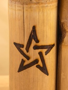 Свеча в бамбуке двойная «Звезда», 13×14×30 см, 100 мл, бежевая - фото 809305438