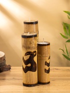 Свеча в бамбуке тройная «Птица», 14×14×30 см, 100 мл, бежевая - фото 809305440