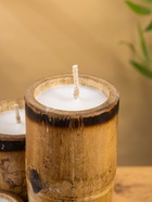 Свеча в бамбуке тройная «Птица», 14×14×30 см, 100 мл, бежевая - фото 809305443