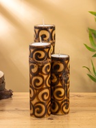 Свеча в бамбуке тройная, 14×13×30 см, 100 мл, коричневая - фото 809305452