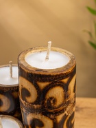 Свеча в бамбуке тройная, 14×13×30 см, 100 мл, коричневая - фото 809305455