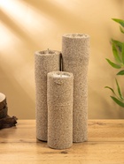 Свеча в бамбуке тройная, 15×15×30 см, 100 мл, песочная - фото 809305457