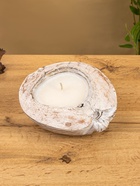 Свеча в кокосе, 20х20х7 см, цв. белый - фото 809305464