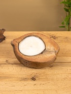 Свеча в кокосе, 18×22×7 см, коричневая - фото 809305470