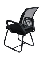 Стул офисный для посетителя, с подлокотниками, на полозьях, сетка, цвет чёрный - Фото 5