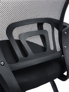 Стул офисный для посетителя, с подлокотниками, на полозьях, сетка, цвет чёрный - Фото 6