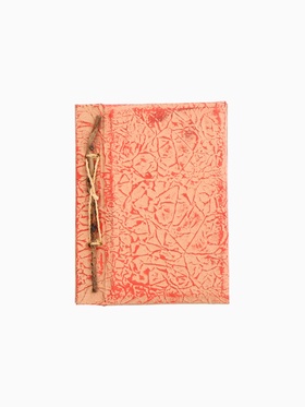 Блокнотик плетёный, 48 листов, 14×18×2 см, бежево-красный