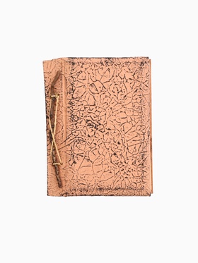 Блокнотик плетёный, 48 листов, 14×18×2 см, бежево-чёрный