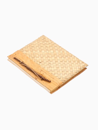 Записная книжка плетёная, 48 листов, 17×22×2 см, бежевая