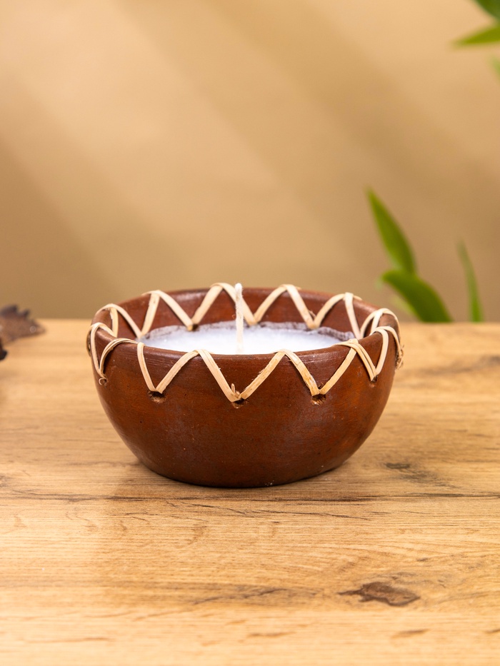 Свеча в керамической чаше, 11×11×5 см - Фото 1