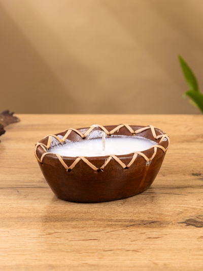 Свеча в керамической чаше, 12×9×5 см