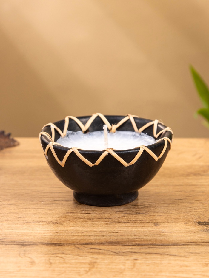 Свеча в керамической чаше, 9×9×5 см - Фото 1