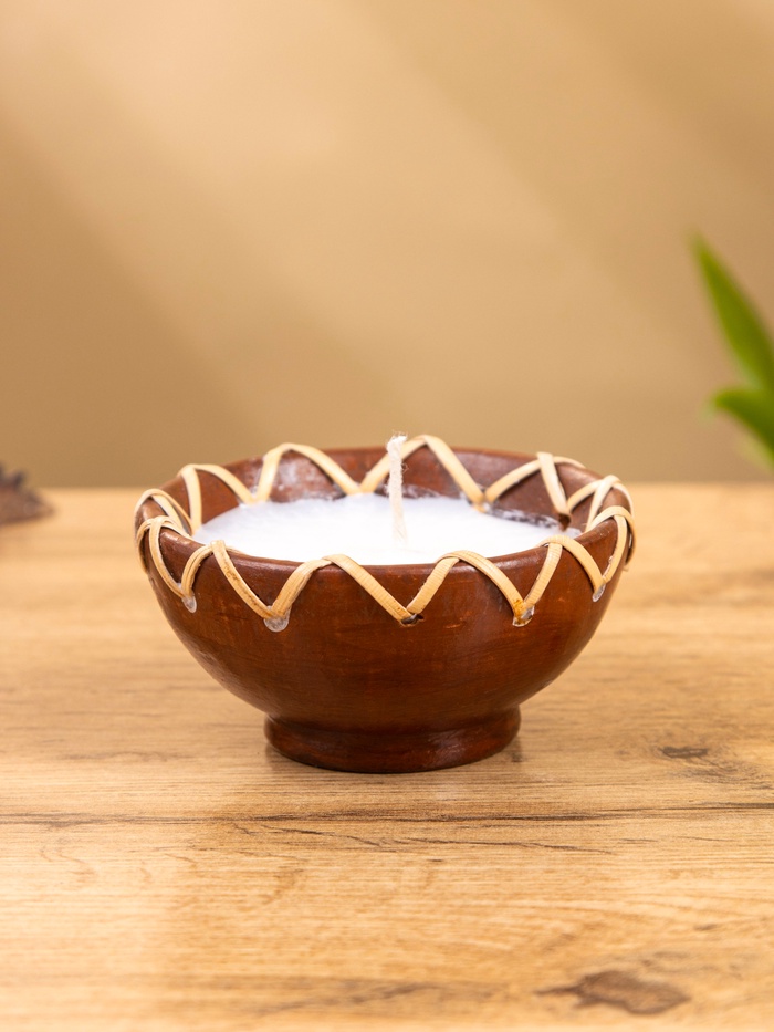 Свеча в керамической чаше, 9×9×4 см - Фото 1