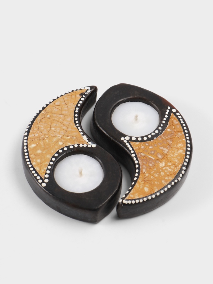 Набор свечей «Инь Янь», 13×13×2 см, керамика - Фото 1