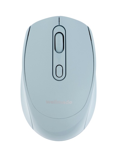Мышь WELLMADE M03, беспроводная, оптическая, 1200 dpi, голубая