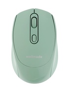 Мышь WELLMADE M03, беспроводная, оптическая, 1200 dpi, зелёная - Фото 3