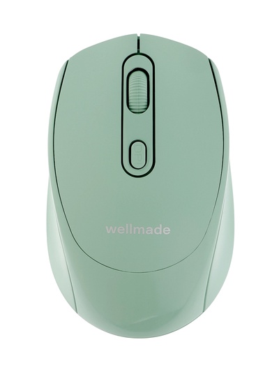 Мышь WELLMADE M03, беспроводная, оптическая, 1200 dpi, зелёная
